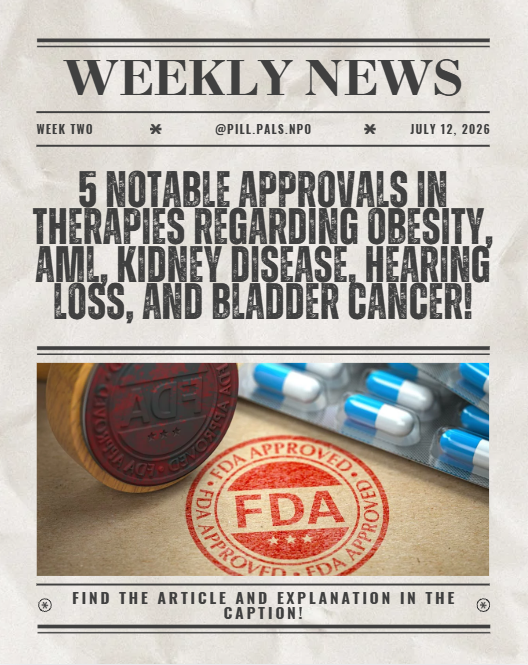 Pill Pals Weekly News 2 front page: 5 notable FDA approvals from the first half of 2026